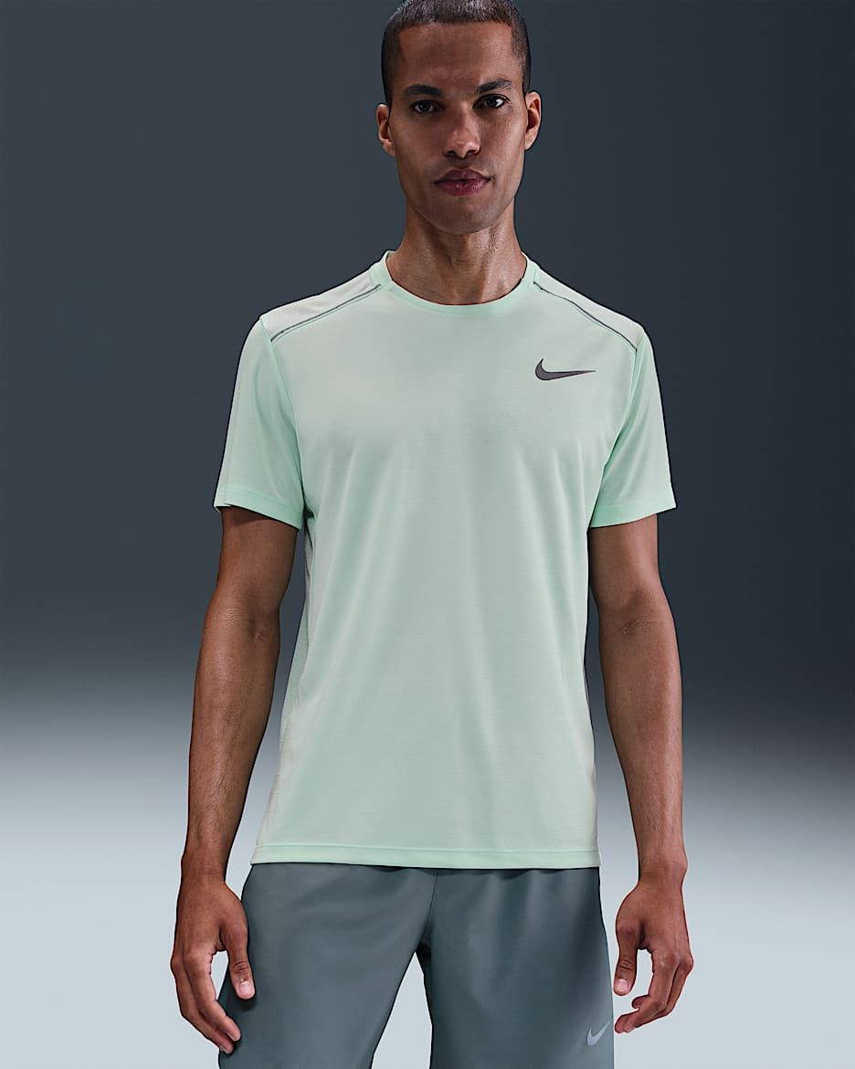 ★ Nike★ Dry Fit UV Miler Short Sleeve Running Top M White Nike Dri-FIT UV Miler Men's Short-Sleeve Running Top. Nike ID